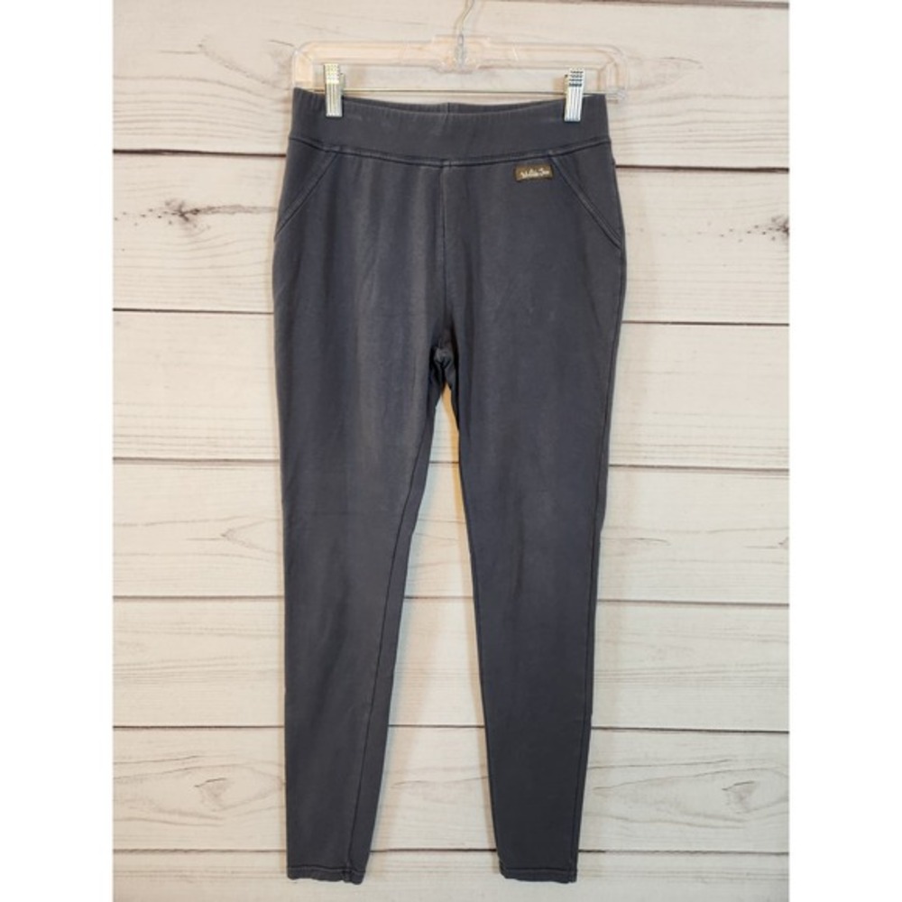 Matilda Jane Women's Gray Stretch Mid Rise Elastic Waist Ankle Leggings Size M